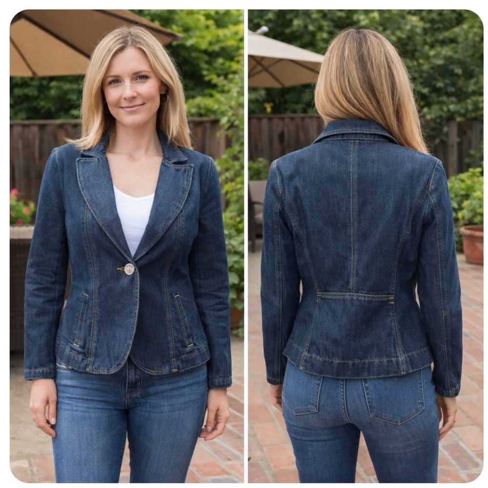 Denim Blazer w Stretch